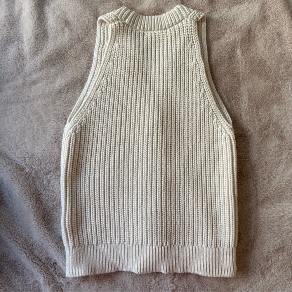 Madewell Cutaway Sweater Vest Bright Ivory Size S - Picture 8 of 12